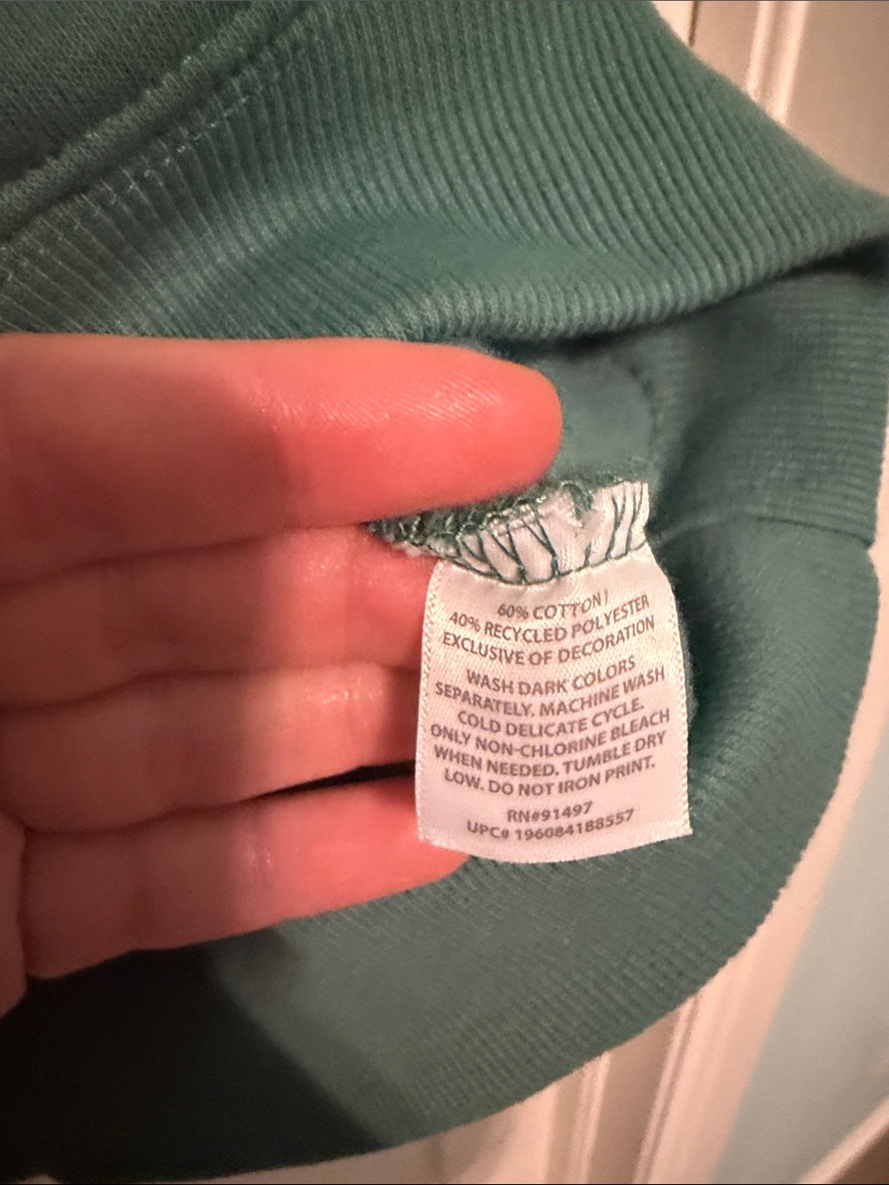London Social Club Embroidered Crewneck Sweatshirt - Teal Green - Picture 3 of 5